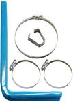 Blue plastic coated extended L bracket kit, 3^