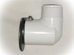 Drain elbow with flapper for tank, 1^ NPT