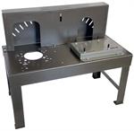 Horizontal stand w/belt guard for Lobe pump, gray