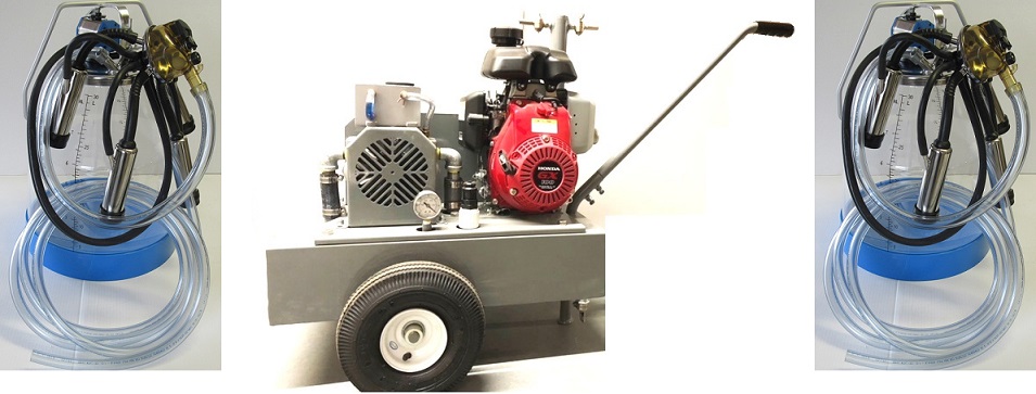 Portable vacuum pump unit with 3 HP Gas engine