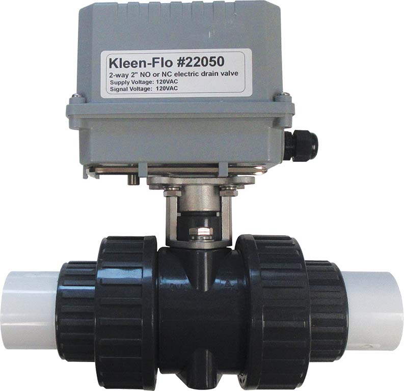 Reconditioned 2 way UPVC electric ball valve drain,