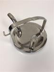 Stainless trap lid with 90 degree elbows, 3/4^ ID
