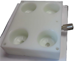 Replacement fold down CIP block for DL tray