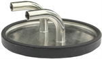 3/4^ ID stainless trap lid with gasket- 90 deg inlets
