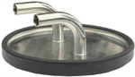 5/8^ ID stainless trap lid with gasket- 90 deg inlets