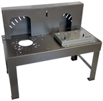 Horizontal stand w/belt guard for Lobe pump, gray