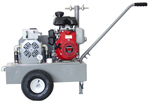 Portable vacuum pump unit with 3 HP Gas engine