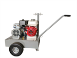 Portable vacuum pump unit with 4 HP Gas engine