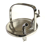 Stainless trap lid with 5/8^ 45 degree elbows, WIT