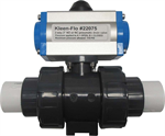 2 way UPVC double acting pneumatic ball valve, 2^