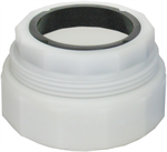 Plastic 1 1/2^ white coupling for glass, N/S