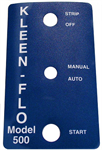 Label for Kleen Flo model 500 takeoff