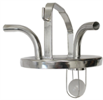 Stainless trap lid with 90's, 5/8^ WITH checkball