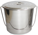 Stainless milk/water pail with lid, 16 quart