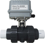 2 way UPVC electric ball valve drain, 2^,240VAC Supply, 24VAC Signal