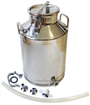 100lb SS milk bottling can with valve accessories