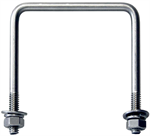 Square U bolt for hose support - fits up to 2.5^ square tubing