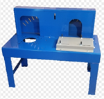 Horizontal stand w/belt guard for Lobe pump, blue